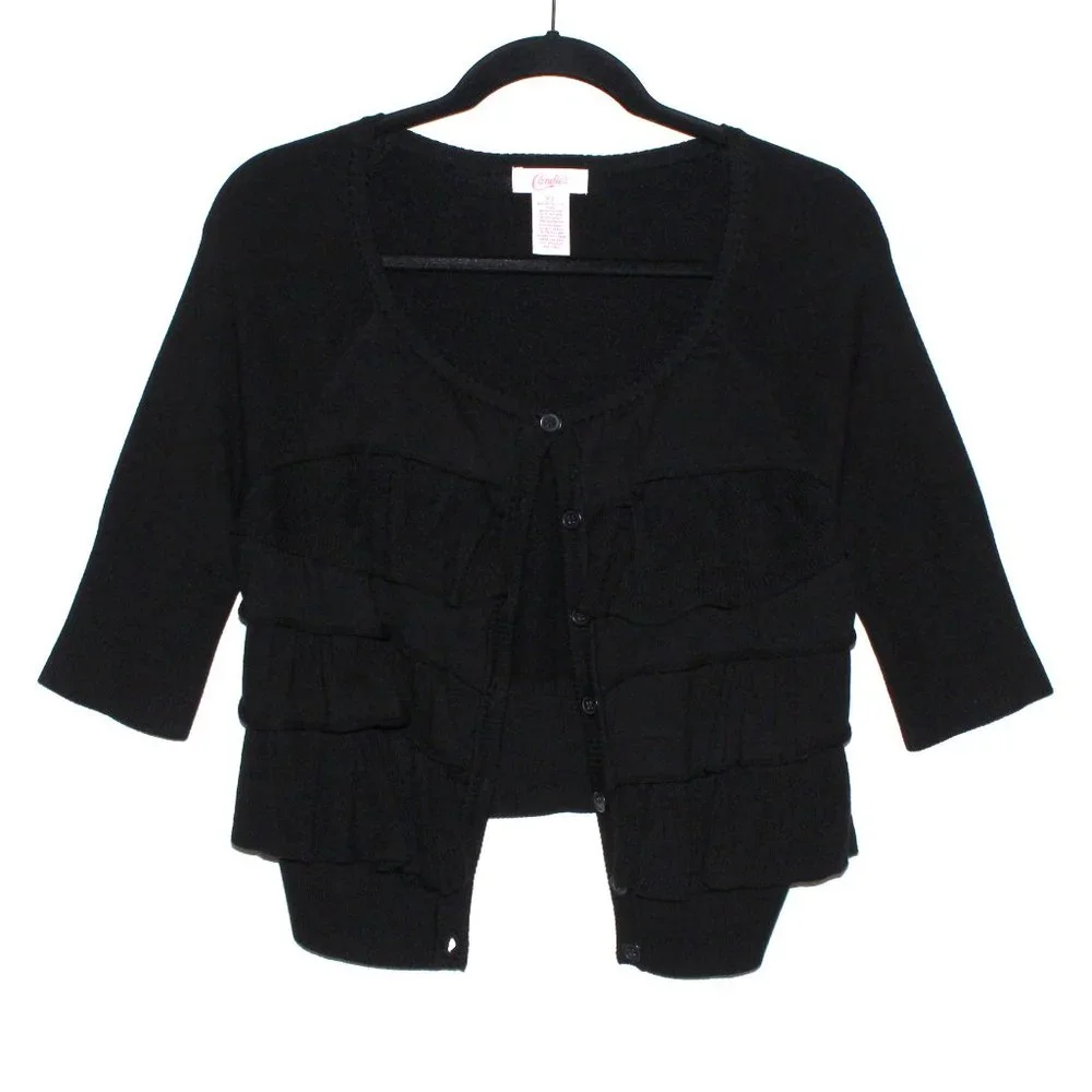 Candie's Vintage Y2K Ruffle Front Cardigan - Picture 3 of 16